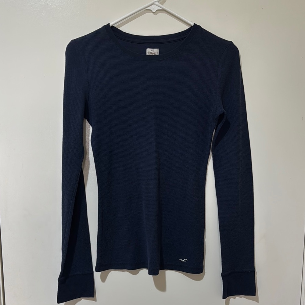 VINTAGE Y2K Hollister Waffle Long Sleeve - Navy